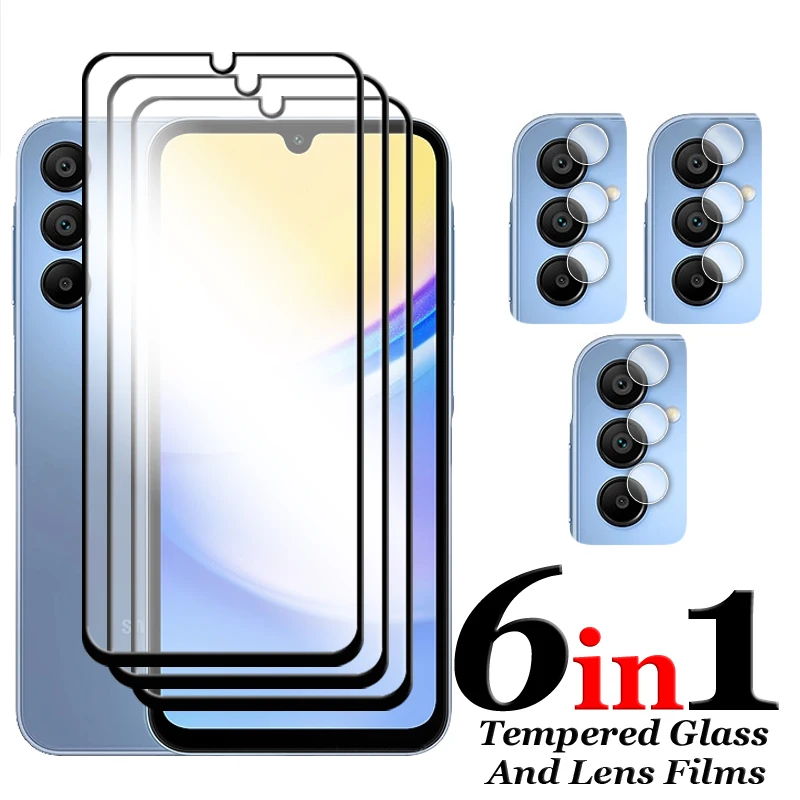 6 en 1 para Samsung Galaxy A16 5G vidrio para Samsung A16 A17 vidrio templado 2.5D Protector de pantalla de cubierta completa para Galaxy A17 A16 película - imagen 2