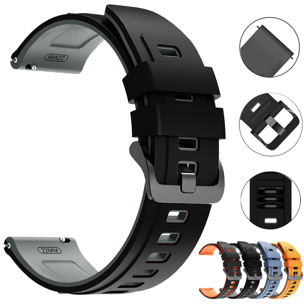 Para Samsung Galaxy Watch 3 45mm Correa 22mm pulsera de silicona correas de reloj Galaxy Watch 46mm Gear S3 Frontier Huawei Gt6 6Pro Band