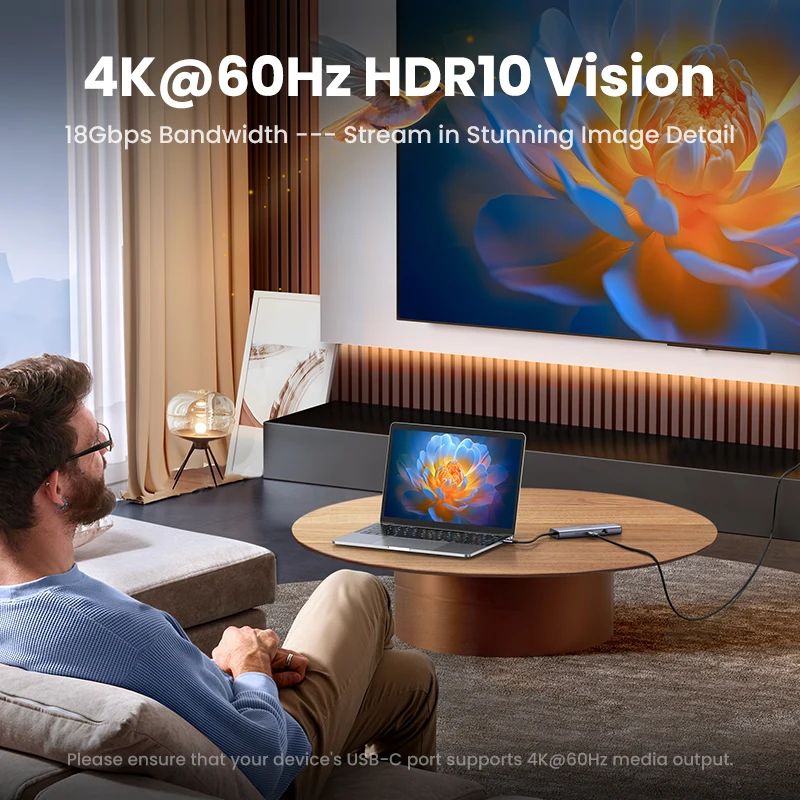 UGREEN 4K60Hz USB C HUB 9 en 1 tipo C a HDMI PD100W 2 puertos USB-A y C RJ45 SD y TF para Macbook Pro portátil USB3.0 divisor de acoplamiento - imagen 3