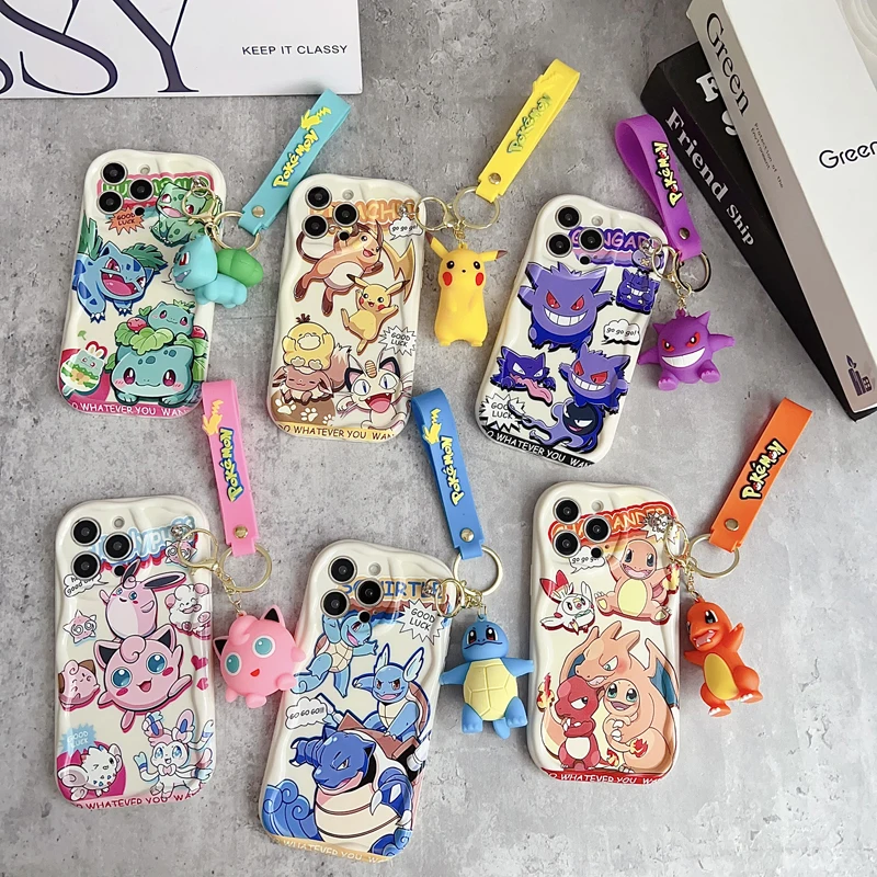 Para Xiaomi Redmi 9 10 12 13 14 A C Note 9 10 11 12 13 14 Pro S Monsters Wave funda con llavero - imagen 2