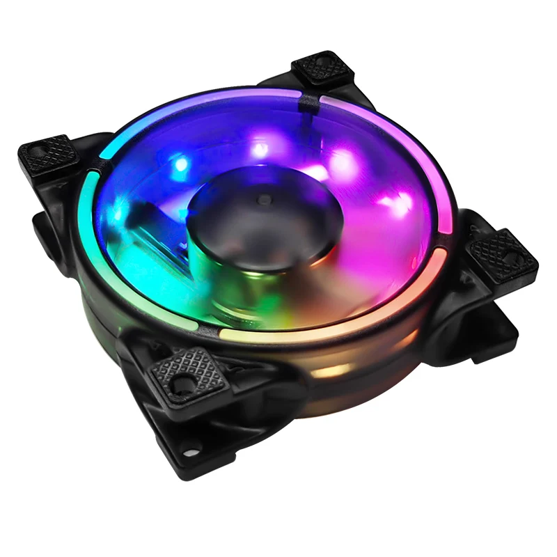 JUMPEAK 8025 80mm ventilador de la caja de la computadora rodamiento magnético ARGB síncrono 4PIN PWM 8cm Sistema de refrigeración de la PC Enfriador de CPU ventilador RGB - imagen 3