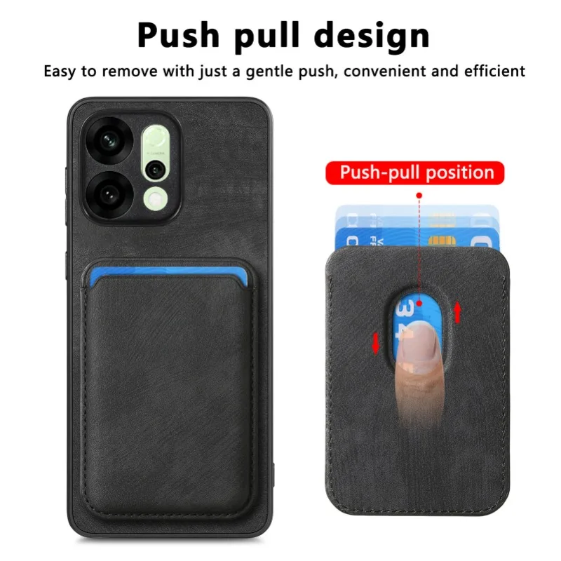 Para Reno 14 Pro Reno14 5G funda magnética Magsafe con bolsillo para tarjetas para OPPO Reno 12 13 FS 14Pro funda de cuero desmontable 2 en 1 - imagen 3