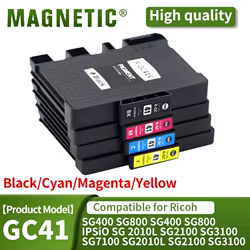 Cartucho de tinta para impresora Ricoh GC41, recambio de tinta Compatible con GC-41, SG400, S800, 2010L, SG2100, 3100, 7100, SG2010L, SG2100, SG3100, SG7100, EU