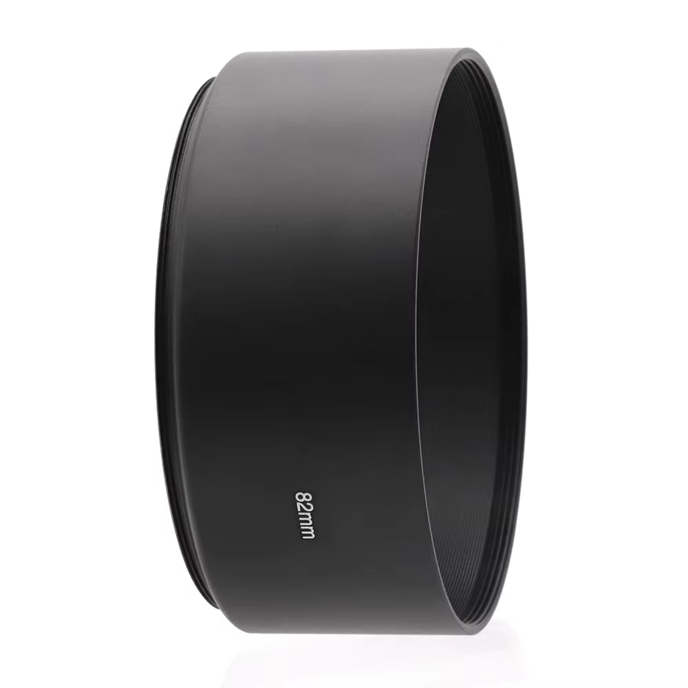 Parasol teleobjetivo metálico genérico atornillado 49 52 55 58 62 67 72 77 82 mm Distanza focal negra universal al menos 80 mm - imagen 3
