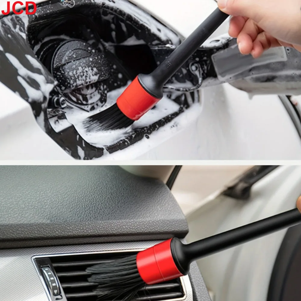 JCD Juego de 6 cepillos para detalles de cuidado de lavado de coches, para limpiar ruedas, rejillas de salpicadero y más cepillos de limpieza de automóviles, accesorios para automóviles - imagen 4