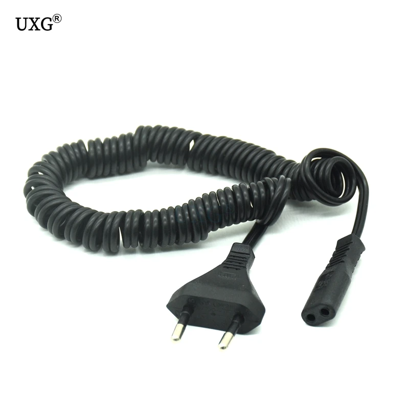 Cable de alimentación de la UE, conector de 2 pines de CA, conector de resorte de la UE, apto para cámaras, impresoras y portátiles, Figura 8 C7, 1m - imagen 4