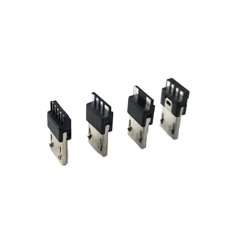 20 piezas Micro USB 2,0 macho, 2p/4p/5 pines, Conector de puerto USB, Terminal de enchufe trasero