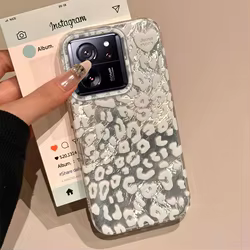 Funda TPU Leopardo Blanco Retro para Xiaomi 13T 14T Poco X5 X6 M6 Pro
