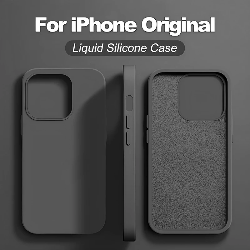 Funda de silicona Original para iPhone 11, 13, 12, 14, 15 Pro Max, funda de teléfono para iPhone 14 15 Plus, accesorios de cubierta trasera suave a prueba de golpes - imagen 2