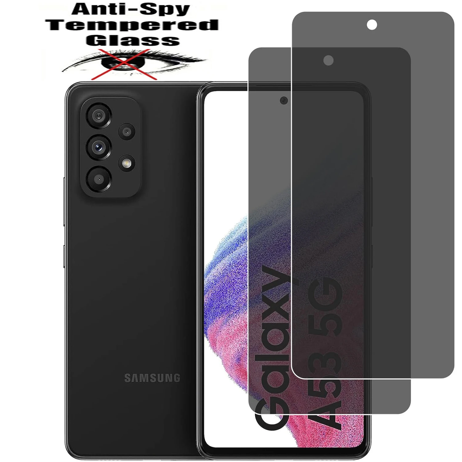 2 uds 9H película de vidrio templado antiespía para Samsung Galaxy A51/A52/A52S/A53 5G Protector de pantalla de privacidad - imagen 2
