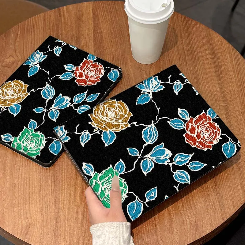 Arte Retro crisantemo rosa para Xiaomi Redmi Mi Pad 2 4 5 6 6s 7 8 11 12,5 12,4 11,2 8,7 SE Pro Plus Max funda para tableta