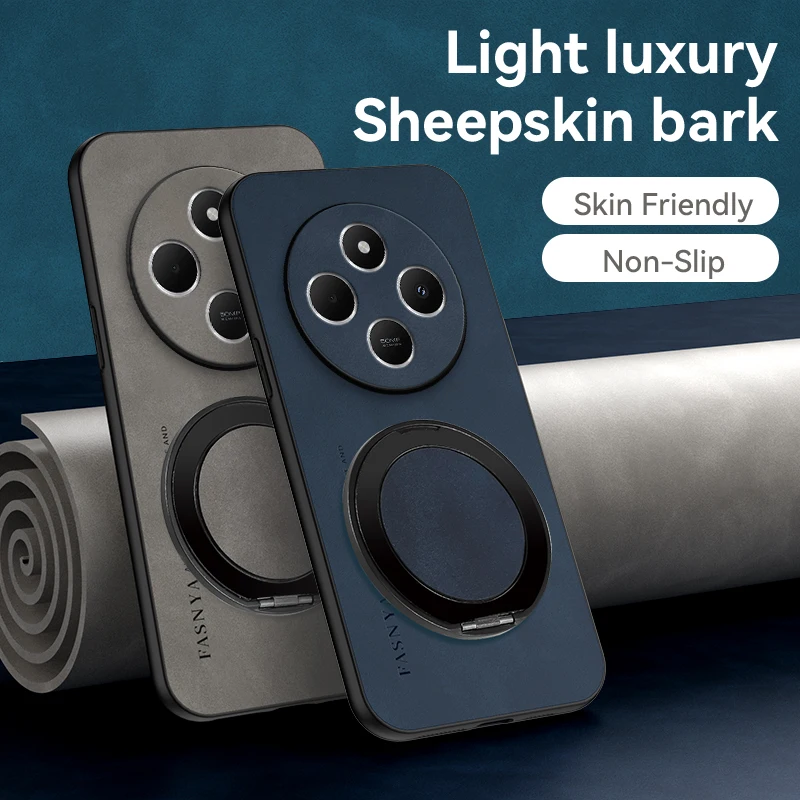 360 °   Funda con soporte giratorio de grado para Xiaomi Redmi 14C 13 13C 12C 10 10C 9 9A 8 8A 4G Funda de piel de oveja - imagen 3