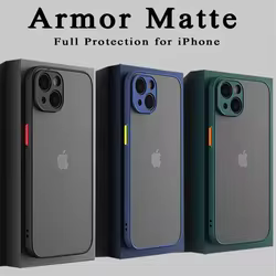 Funda silicona mate antigolpes para iPhone 7, 8, X, XS, XR y 11-15