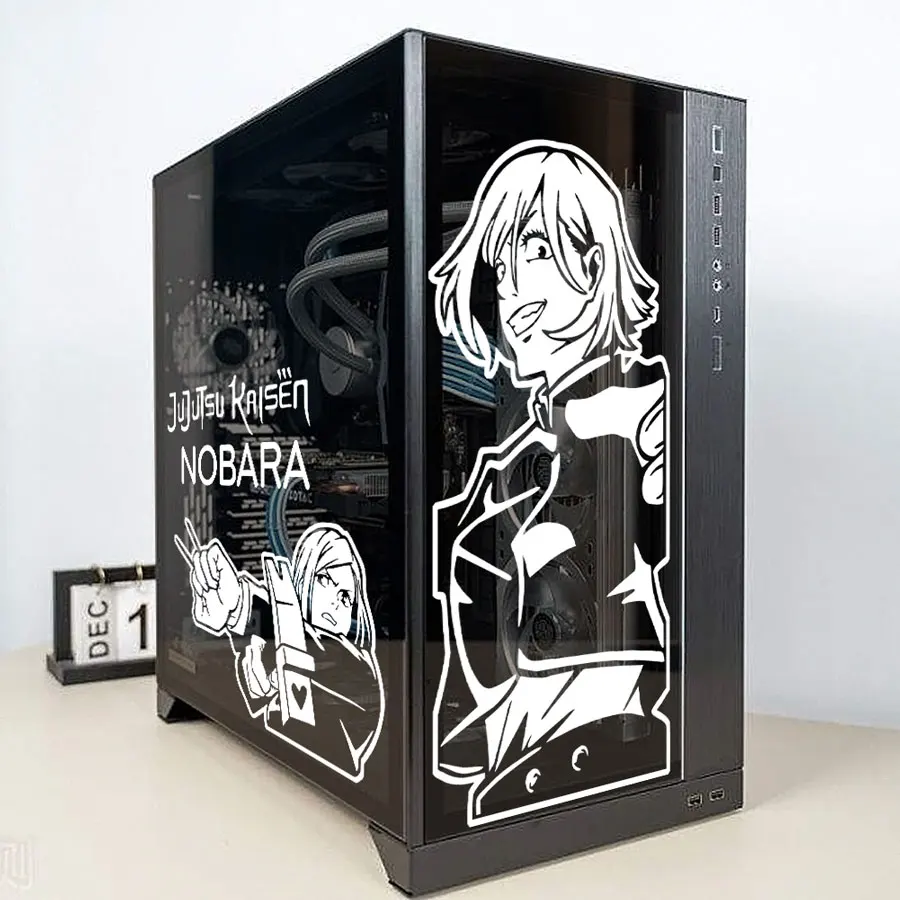 Satoru Gojo pegatinas de anime para caja de PC Atx, calcomanías decorativas de grafiti de dibujos animados para la piel del chasis de la computadora, pegatina hueca - imagen 5