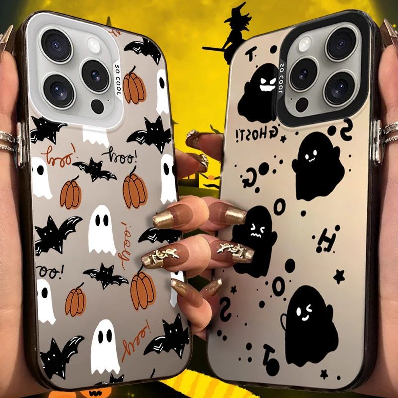 Funda esmerilada divertida y caprichosa de calabaza de Halloween para iPhone 17 Air 16 E 15 14 Plus 13 12 Mini 11 Pro Max, funda acrílica
