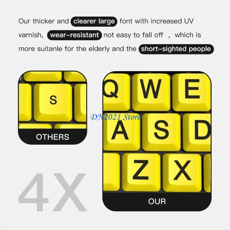 F3KE 104 keyas teclado computadora impresión mejoró visibilidad, operación rápida - imagen 5