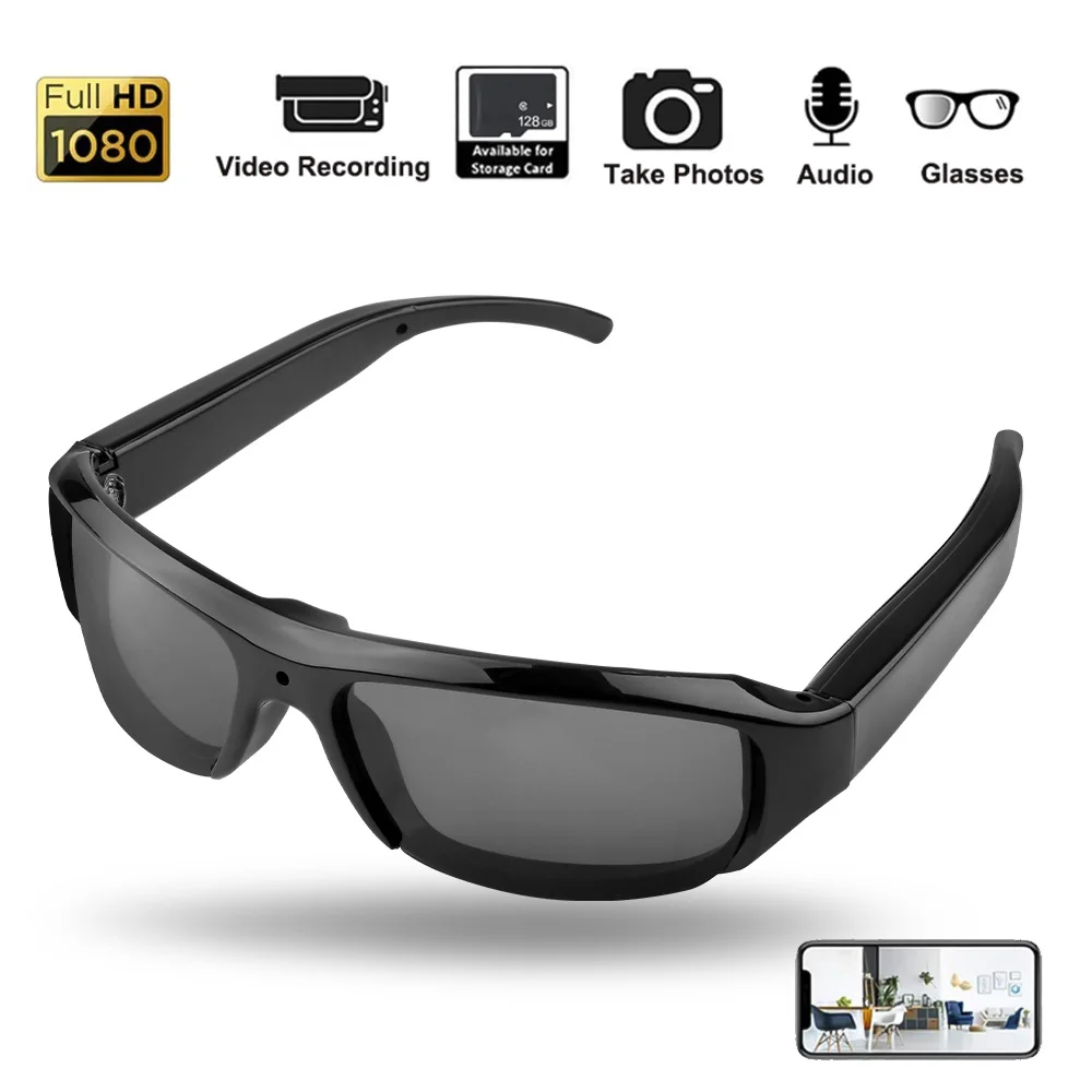 Mini videocámara HD 1080P, cámara para conducir, gafas de sol polarizadas, cámara deportiva, grabadora de vídeo para conducir y ciclismo - imagen 2