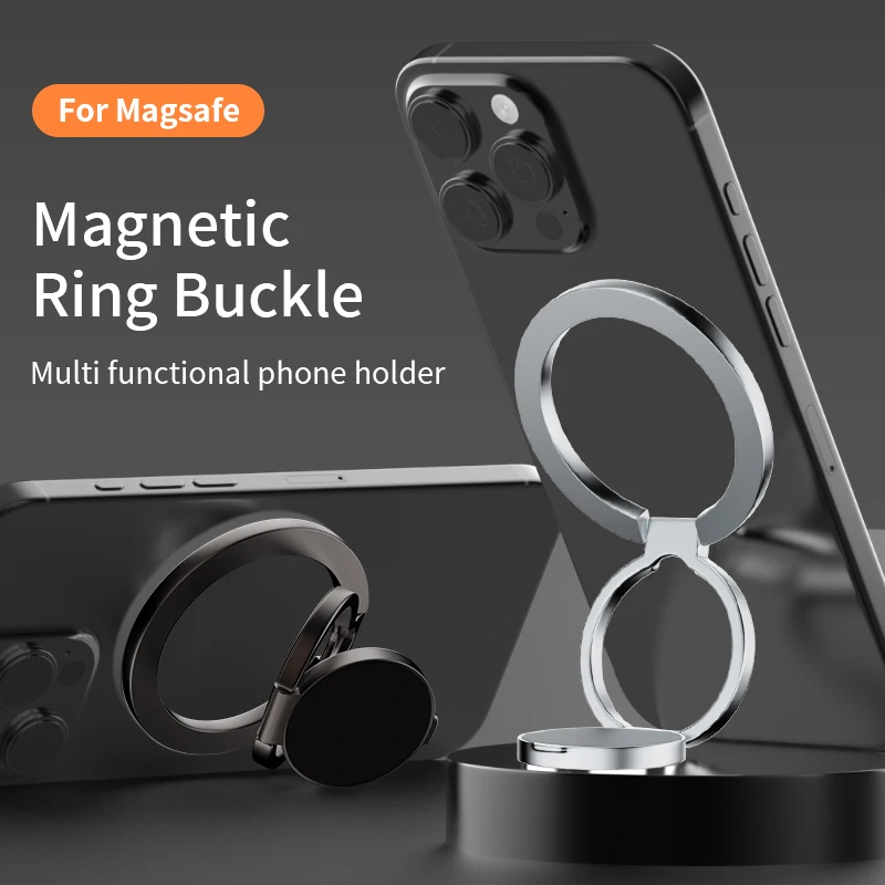 Soporte magnético Universal de doble cara para teléfono móvil Magsafe, soporte de anillo para dedo con agarre para coche con correa de mano para iPhone - imagen 3