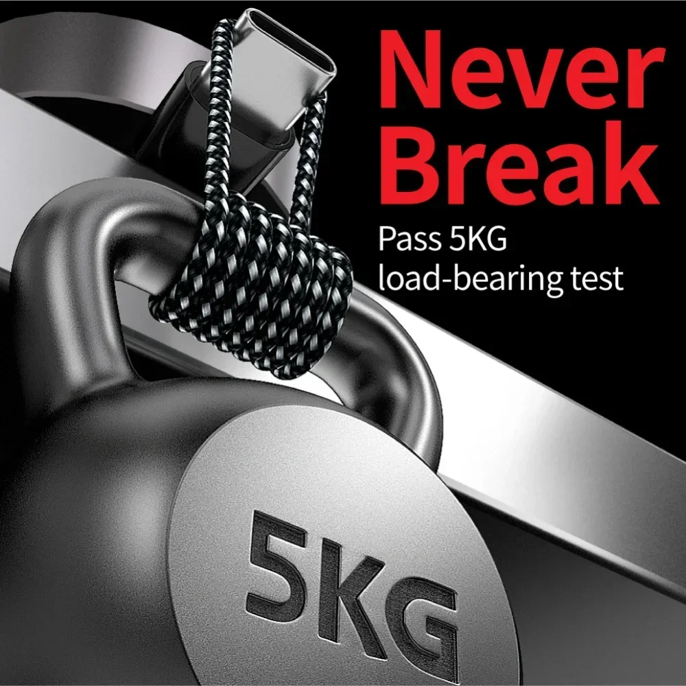 Cable USB tipo C sincronización de fecha 2.4A carga rápida 3M Cable cargador de Cable trenzado de nailon para teléfono móvil Samsung S23 Huawei Android - imagen 4