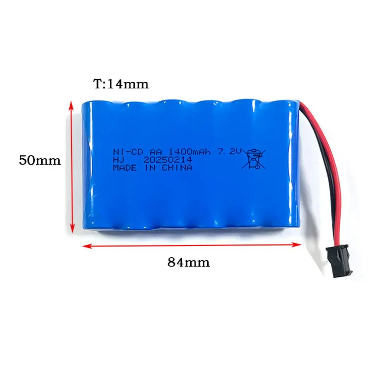 Batería recargable ni-cd de 4,8 V, 2000mAh, 7,2 V, 1400mAh, baterías AA de níquel cadmio para Control remoto, juguetes para coches, herramientas eléctricas - imagen 2