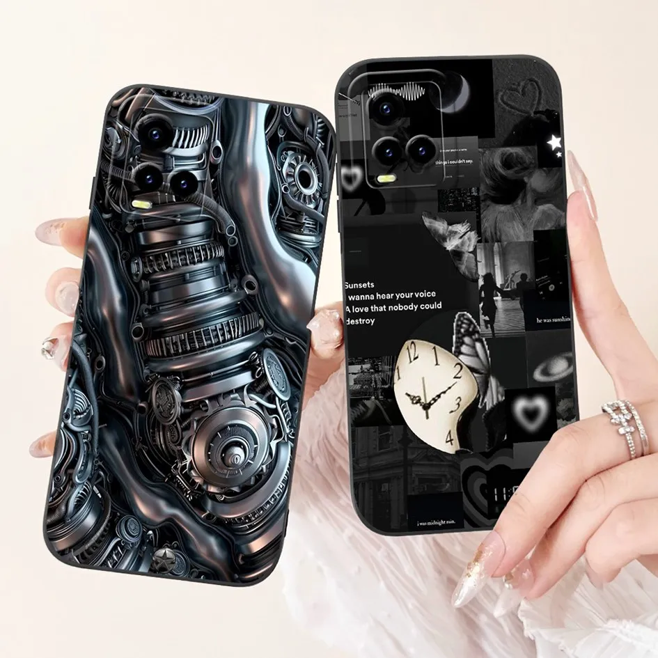 Para Vivo Y33s funda V2109 lindo conejo gato arco dibujos animados suave silicona Coque para Vivo Y21 2021 Y21S Y21A Y21E Y21T Y33T parachoques - imagen 4