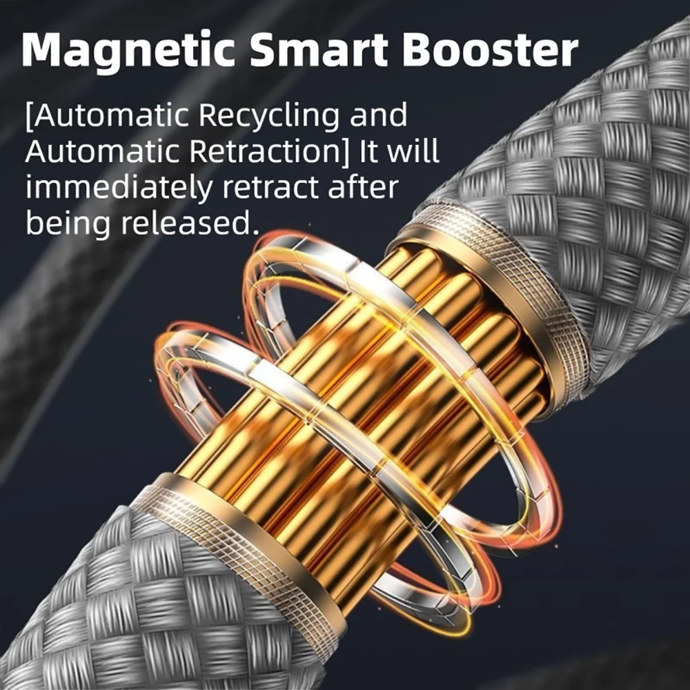 4 en 1 carga rápida magnética 240W USB tipo C a Cable iOS Cable magnético multifunción para teléfono móvil en espiral para iPhone - imagen 2