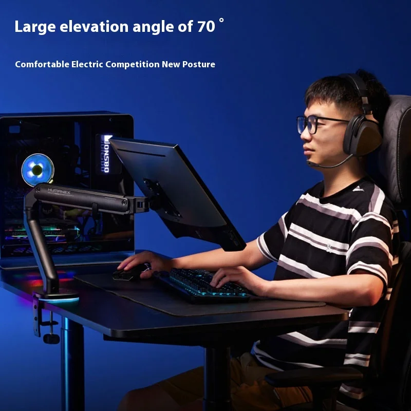 Humanex-Soporte para Monitor de ordenador, brazo de Robot voladizo, soporte de pantalla de elevación Rgb, pantallas de Pc, accesorio de juego personalizado para deportes electrónicos - imagen 2