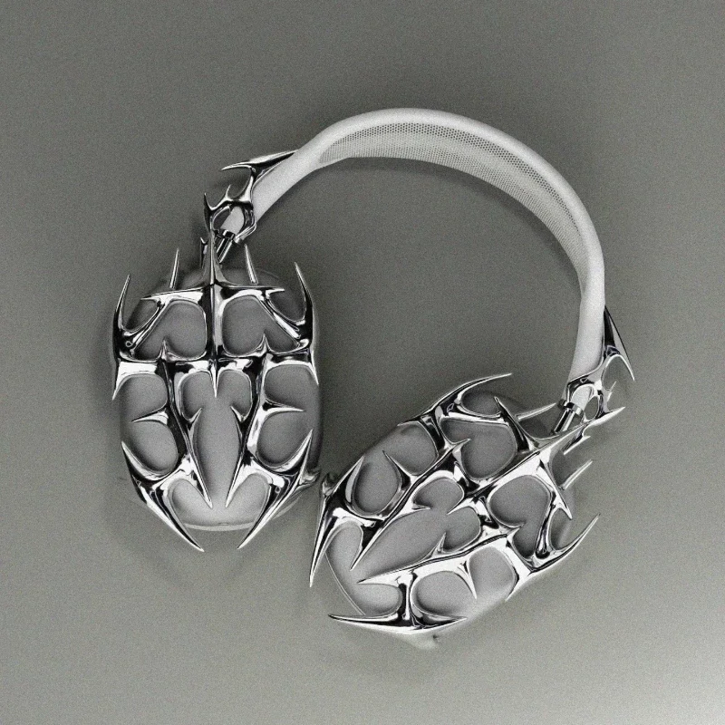 Funda para Airpods Max Y2k, funda para auriculares con columna vertebral, accesorio de decoración, columna vertebral plateada personalizada para accesorio para auriculares AirpodsMax - imagen 2