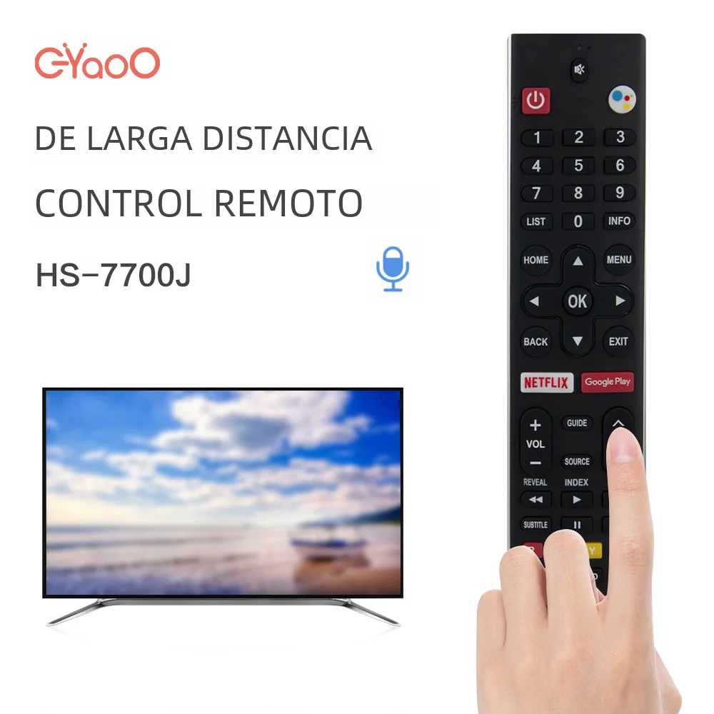 Skyworth-mando a distancia para televisor, dispositivo de TV inteligente con voz, HS-7700J, Android, 58G2A, G6, E6D, E3, S5G, Netflix, Google Play, HS-7701J - imagen 3