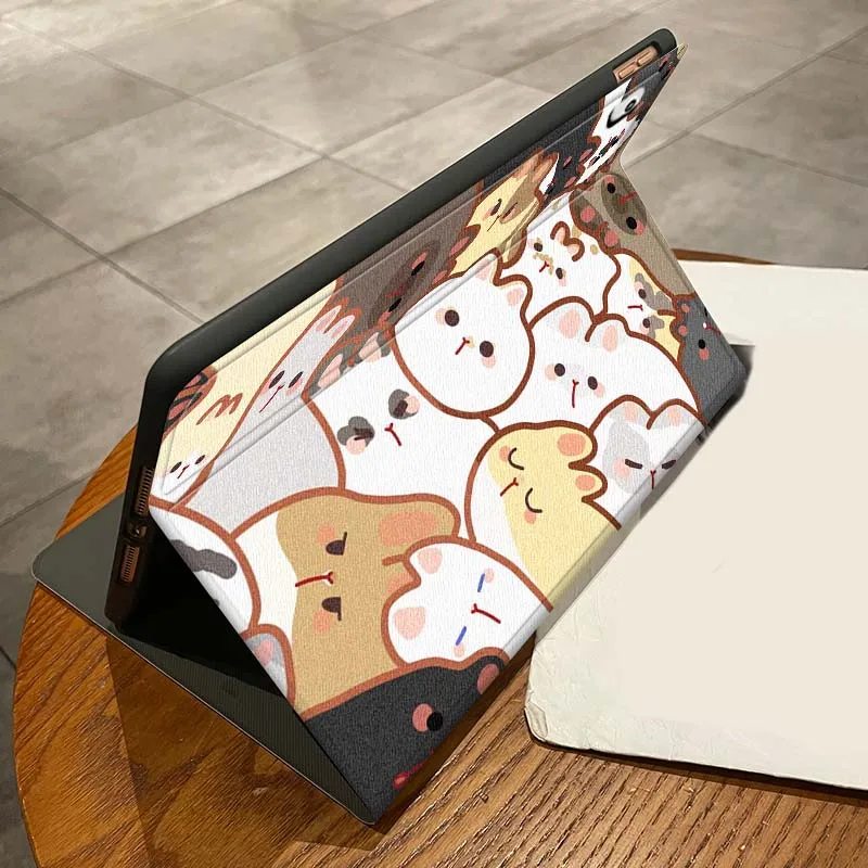 Animal de dibujos animados gatito cachorro para iPad Pro Air Mini 1 2 3 4 5 6 7 7th 8th 9th 10th 11th 10,2 9,7 10,5 10,9 11 12,9 funda para tableta - imagen 2
