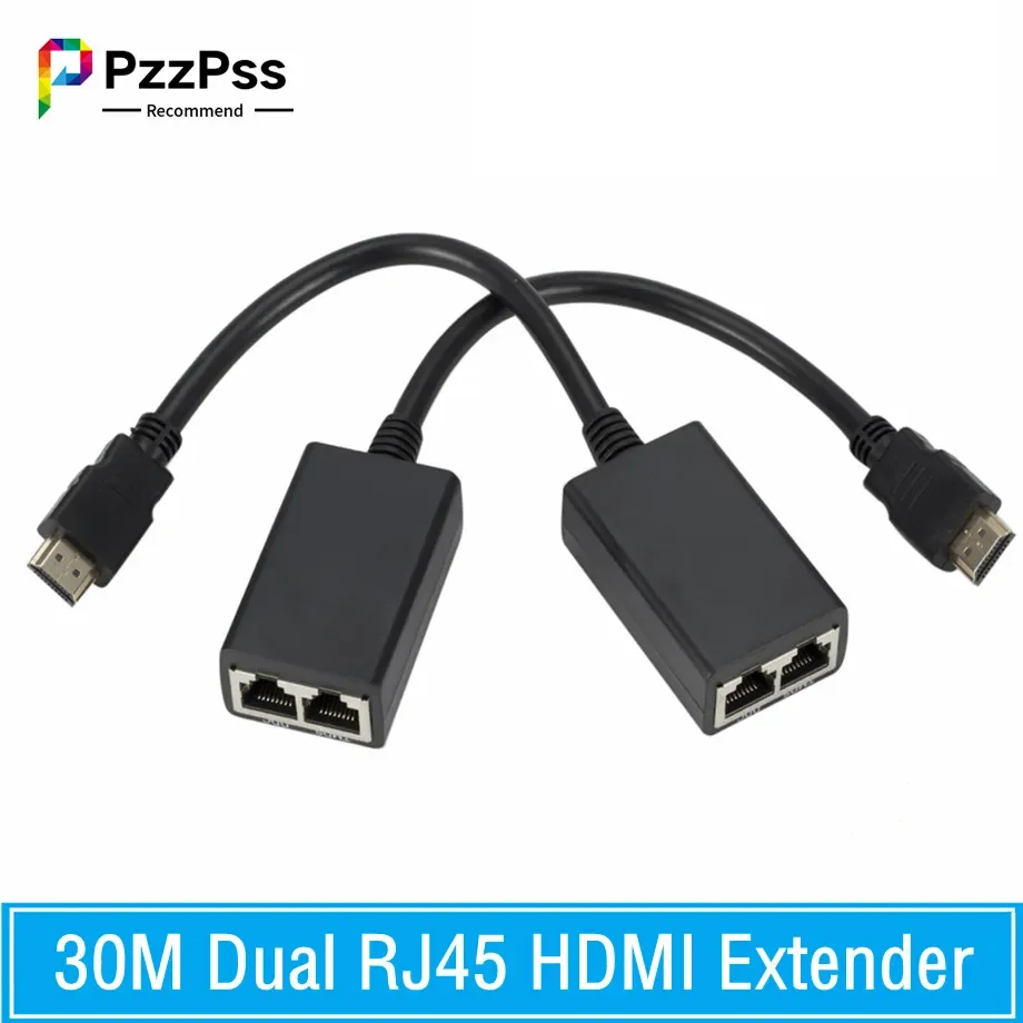 HDMI-compatible Over RJ45 CAT5e CAT6 UTP LAN Ethernet Extender Repeater Supports HD 1080P Resolution Up to At Least 100ft (30M)