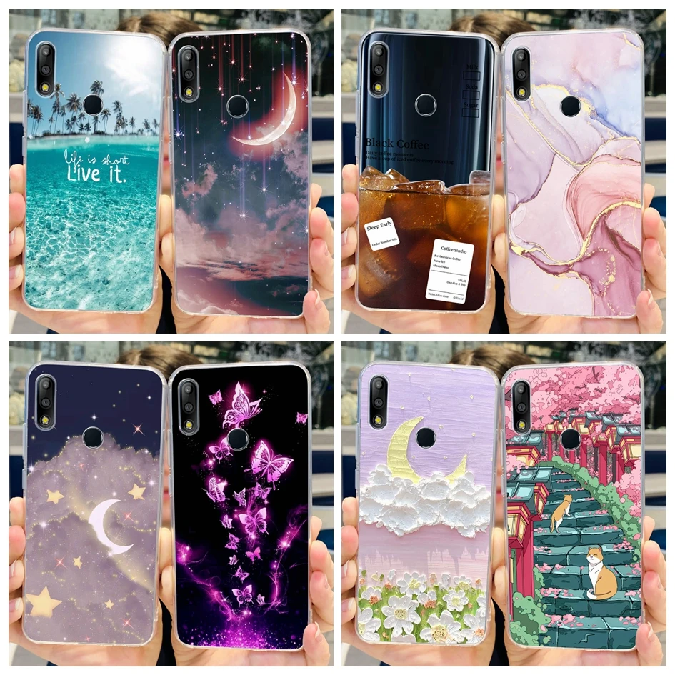 Funda trasera para teléfono Asus ZenFone Max Pro M2, ZB631KL, ZB633KL, parachoques de mármol de lujo, silicona suave y transparente, X01BDA Capas