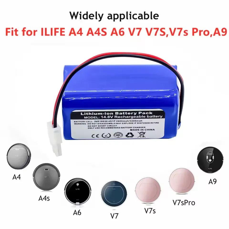 Batería de repuesto Original para Robot aspirador, 14,8 V, 2600mAh, para ILIFE A4,A4s,A6,A7,A8,A9,V7,V7S, baterías de M26-4S1P - imagen 3