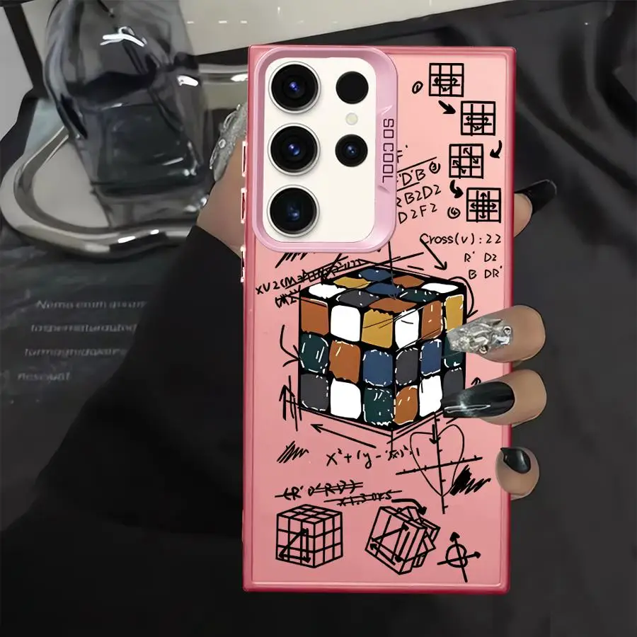 Funda trasera de teléfono con patrón Tutorial de Rubik's Cube para Samsung Galaxy S24 FE Note 20 Ultra S20 Plus S23 S21 S25 S23 S22 - imagen 2