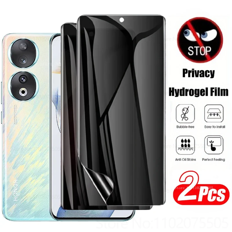 2 uds película de hidrogel antiespía para Honor Magic 7 6 5 Pro Lite 5G Protector de pantalla de privacidad para Honor 300 200 100 Pro X9a X8a X7a