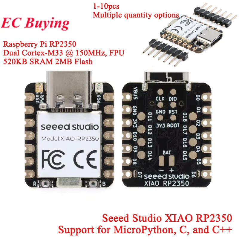 10 uds/1 unidad Seeed Studio XIAO RP2350 módulo de placa de desarrollo Raspberry Pi MicroPython 150MHz Arm Cortex-M33 y Hazard3 RISC-V