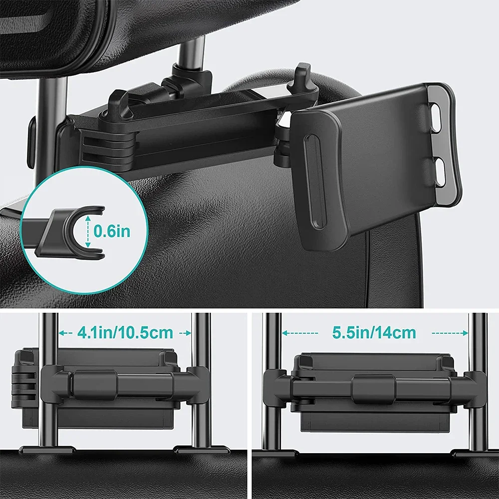 Soporte Universal para reposacabezas del asiento trasero del coche para iPad Air 1, 2, 4-11 pulgadas, rotación de 360, Mini tableta, PC, soporte para teléfono para coche - imagen 4