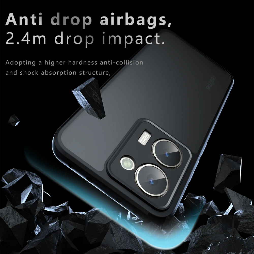 Funda para Realme P3 Ultra a prueba de golpes piel esmerilada sensación mate PC TPU cubierta transparente para Realme P3 Ultra - imagen 3