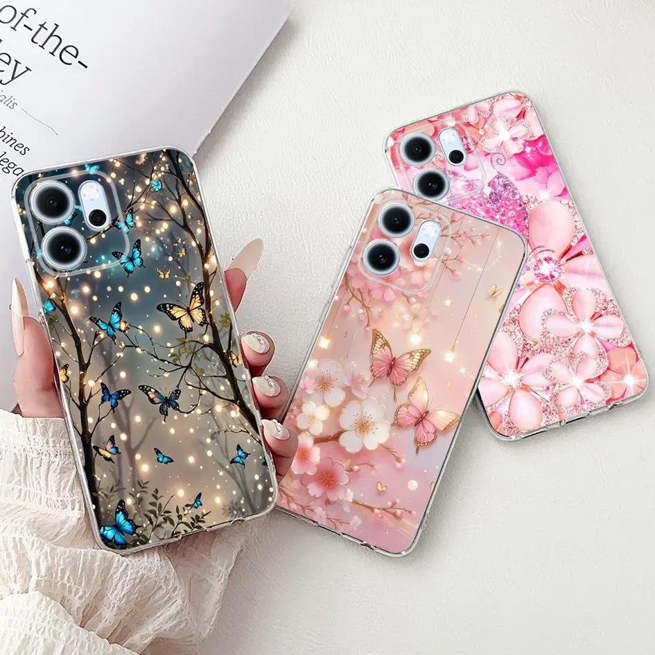 Para cubierta OPPO Reno 14F 2025 funda Reno14F Popular bambú Bowknot suave silicona transparente TPU parachoques para OPPO Reno14 F CPH2743 conchas - imagen 2