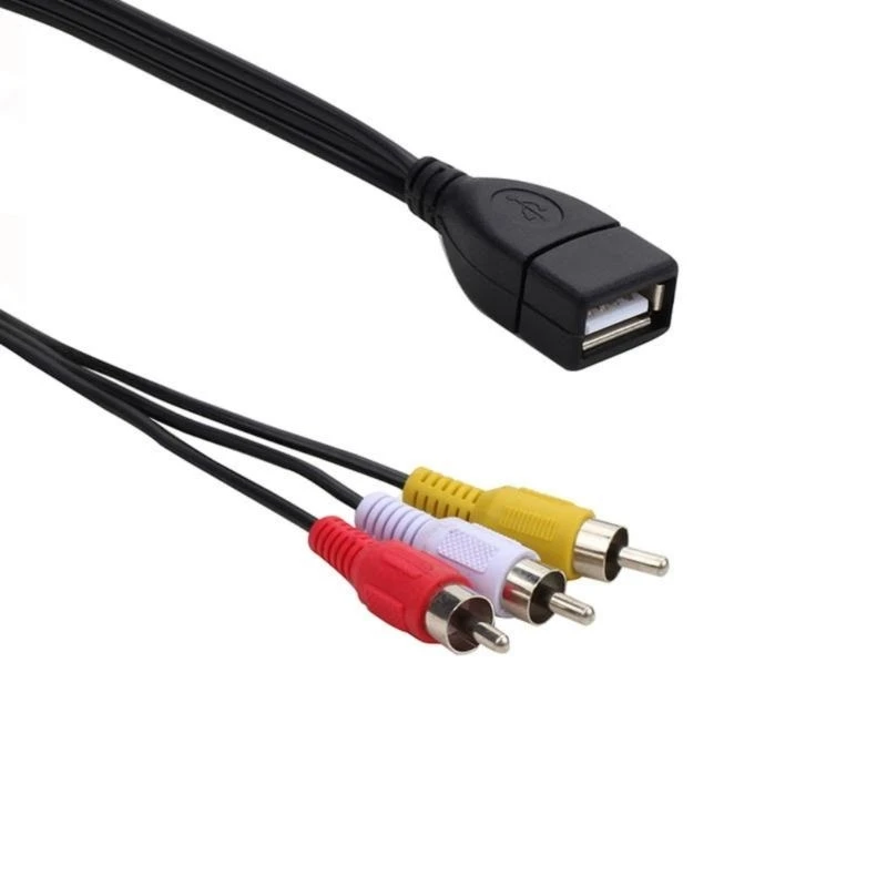 P9FA USB a 3RCA Sound Cable USB a 3RCA Splitter Masculino USB FEMPLEA A TABLE - imagen 4