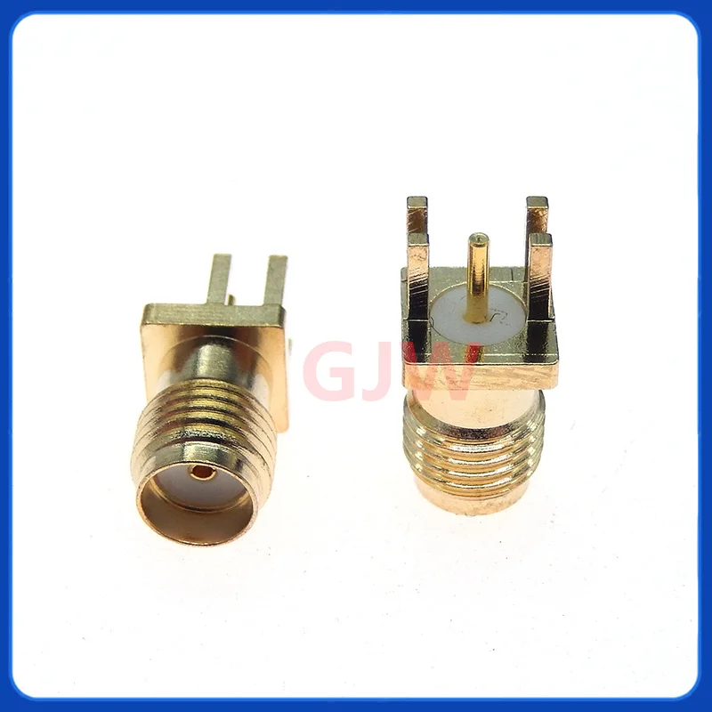 Conector Jack hembra SMA de 5 uds para borde de soldadura PCB de montaje recto conectores RF chapados en oro receptáculo de soldadura de 1,6mm