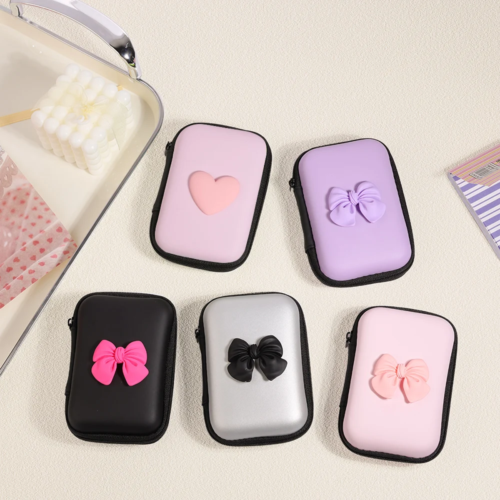 Bolsa de almacenamiento de mariposa y corazón de amor 3D, bolsa para auriculares, funda para cargador de Cable de datos para IPhone 16 Pro Max 12 13 14 15 18W 20W, fundas de carga