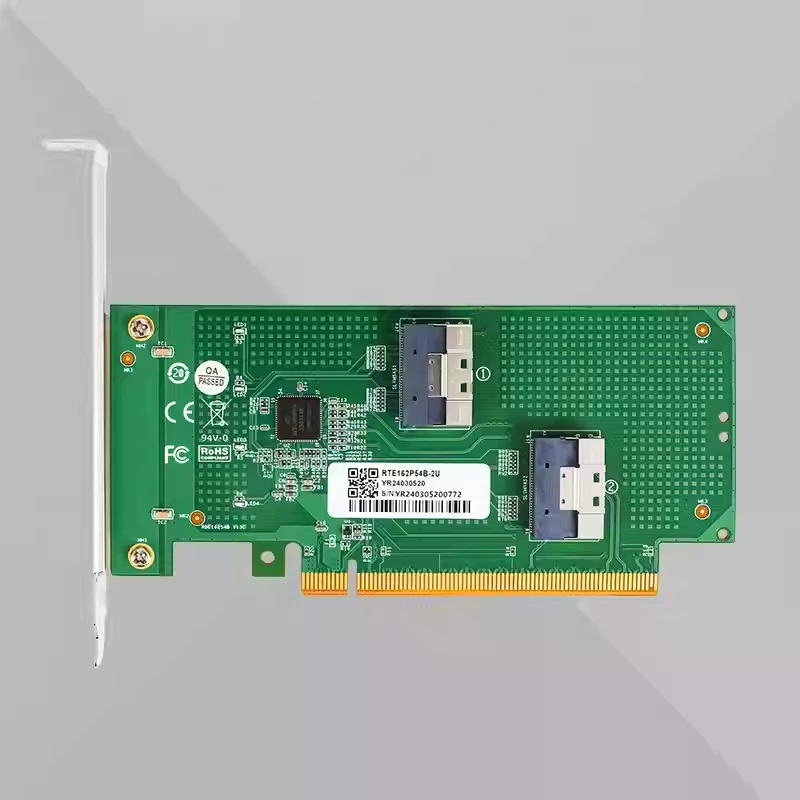 Riser PCIe 5,0 4,0 16x a SlimSAS SFF-8654 placa base MCIO tarjeta dividida GPU tarjeta gráfica, externa, Cable adaptador de expansión - imagen 3