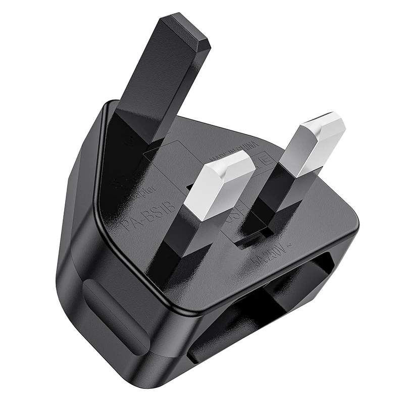 Adaptador convertidor de enchufe de alimentación de UE a Reino Unido de 2 clavijas, enchufe europeo de la UE a enchufe adaptador de Reino Unido, enchufe C redondo hembra de 2 clavijas a macho BS1363 - imagen 4