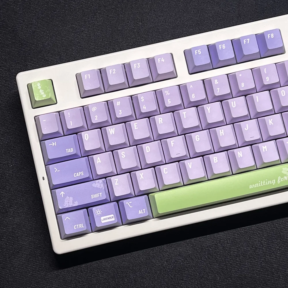 Lavanda Keycap Cherry perfil tinte sublimación PBT Keycap 140 teclas ISO Enter 6.25U 7U barra espaciadora para GH60 GK61 64 68 75 82 96 104