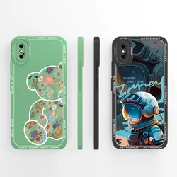 Funda Silicona Líquida iPhone X XS – Diseño Oso Artístico Protección Completa