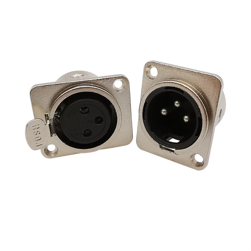 Conector XLR de 2 piezas, de 3 pines conector macho, conector hembra para montaje en Panel, adaptador de altavoz de Audio - imagen 2