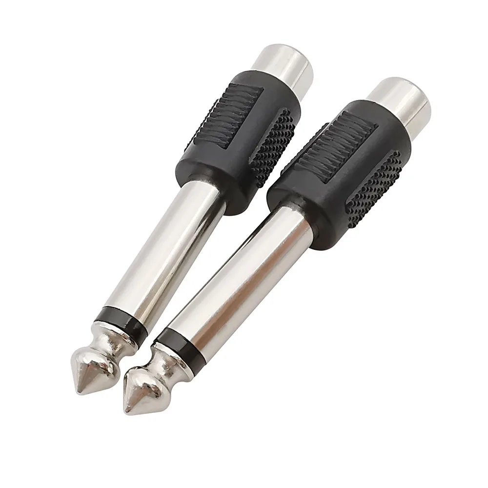 Conector hembra RCA de 2/5/10 piezas a conector macho Mono de 1/4 "y 6,35mm, adaptador de Audio, conectores de altavoz - imagen 2