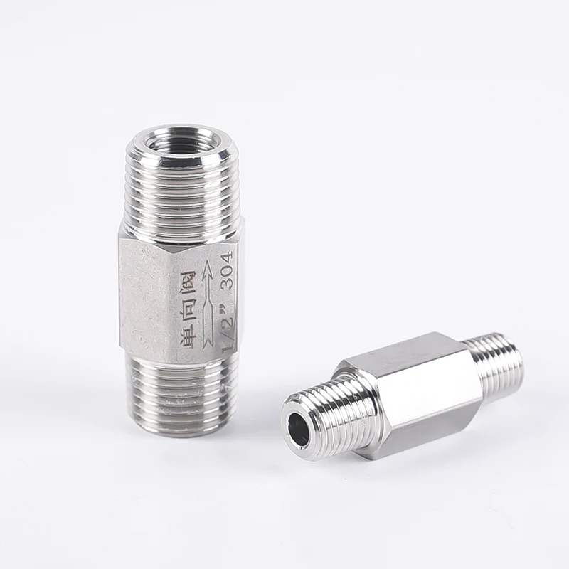 304 Stainless Steel Male/Female Thread PT Thread 1/8" 1/4" 3/8" 1/2" 3/4" Hexagonal Direct Non-Return Inline One-Way Check Valve - imagen 4