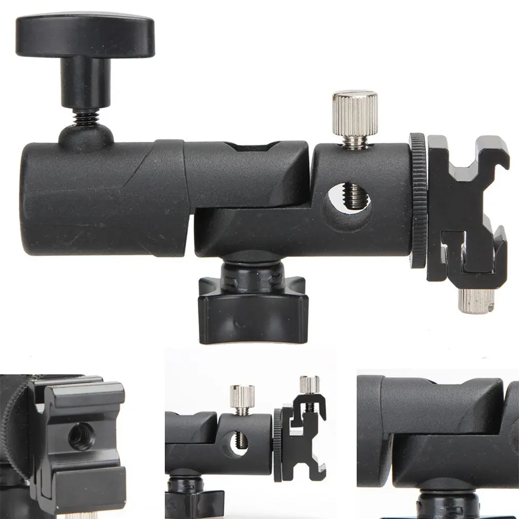 Soporte giratorio para Flash, adaptador de montaje de paraguas para estudio de luz tipo E, con soporte de tornillo 1/4 3/8, accesorios de estudio - imagen 2